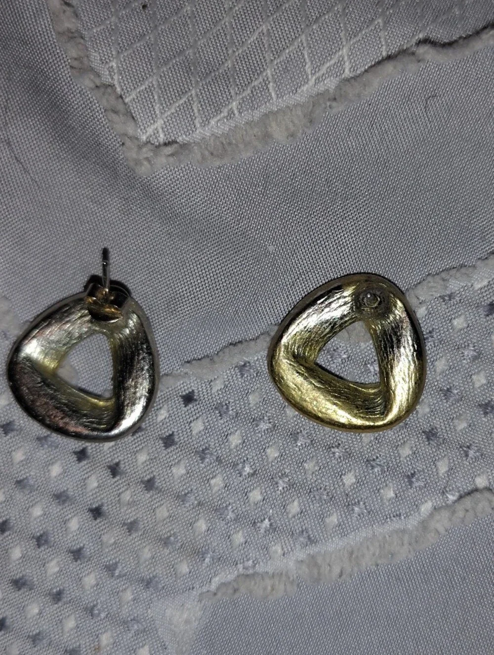 Vintage Trifari Gold Tone Black Enamel Signed Earrings